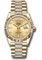 Rolex Day-Date 36 Yellow Gold - Fluted Bezel - Diamond President Style No: 128238 chddp