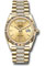 Rolex Day-Date 36 Yellow Gold - Fluted Bezel - Diamond President Style No: 128238 chidp