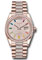 Rolex Day-Date 36 Everose Gold - 52 Dia Bezel - Diamond President Style No: 128345RBR dprsdp