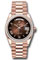 Rolex Day-Date 36 Everose Gold - 52 Dia Bezel - President Style No: 128395tbr brobdrp