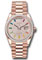 Rolex Day-Date 36 Everose Gold - 52 Dia Bezel - President Style No: 128395tbr dprsp