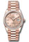 Rolex Day-Date 36 Everose Gold - 52 Dia Bezel - President Style No: 128395tbr rbdp