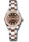 Rolex Datejust Lady 28 Steel and Everose Gold - Domed Bezel - Oyster Style No: 279161 chodo