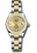 Rolex Datejust Lady 28 Steel and Yellow Gold - Domed Bezel - Oyster Style No: 279163 chdo