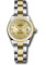 Rolex Datejust Lady 28 Steel and Yellow Gold - Domed Bezel - Oyster Style No: 279163 chro