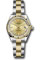 Rolex Datejust Lady 28 Steel and Yellow Gold - Fluted Bezel - Oyster Style No: 279173 chio