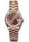 Rolex Datejust Lady 28 Everose Gold - Fluted Bezel - President Bracelet Style No: 279175 chorp