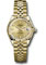 Rolex Datejust Lady 28 Yellow Gold - Fluted Bezel - Jubilee Bracelet Style No: 279178 chdj