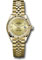 Rolex Datejust Lady 28 Yellow Gold - Fluted Bezel - Jubilee Bracelet Style No: 279178 chrj