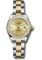 Rolex Datejust Lady 28 Steel and Yellow Gold - Diamond Bezel - Oyster Style No: 279383RBR chio