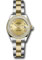 Rolex Datejust Lady 28 Steel and Yellow Gold - Diamond Bezel - Oyster Style No: 279383RBR chro